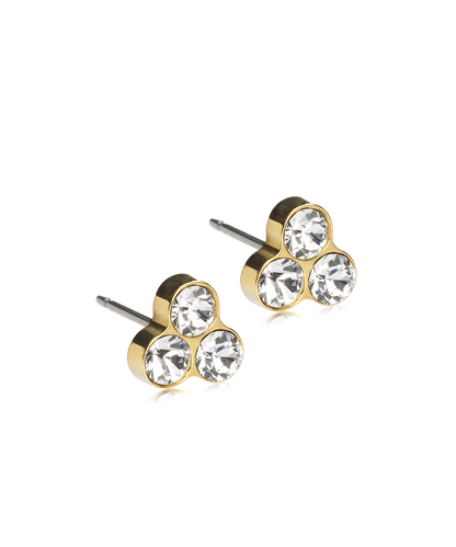 Golden Titanium Clover 8mm Earrings