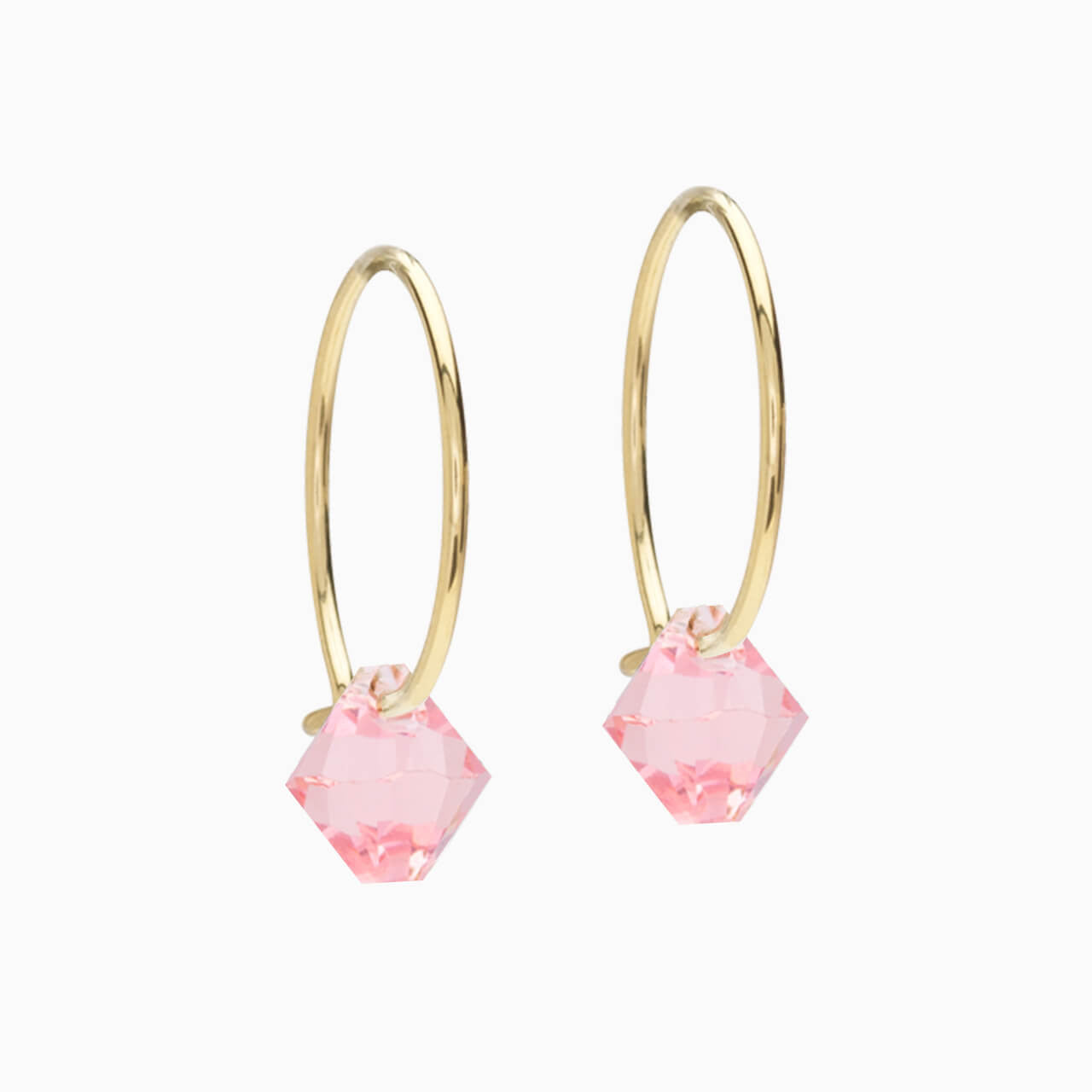 Golden Titanium Bicone Pendant 14mm Ear Rings