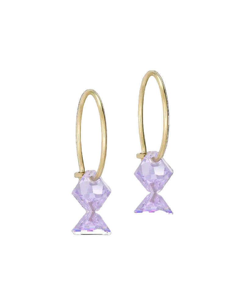Golden Titanium Bicone Pendant 14mm Ear Rings