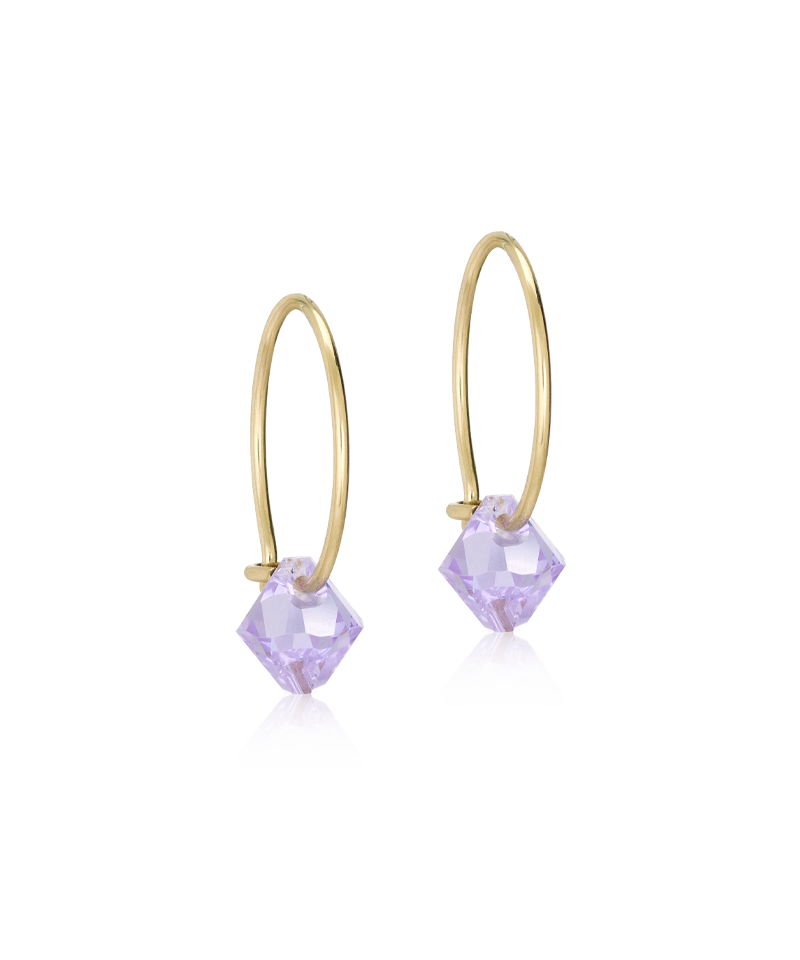 Golden Titanium Bicone Pendant 14mm Ear Rings