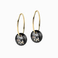 Golden Titanium Round 8mm Pendant Ear Ring