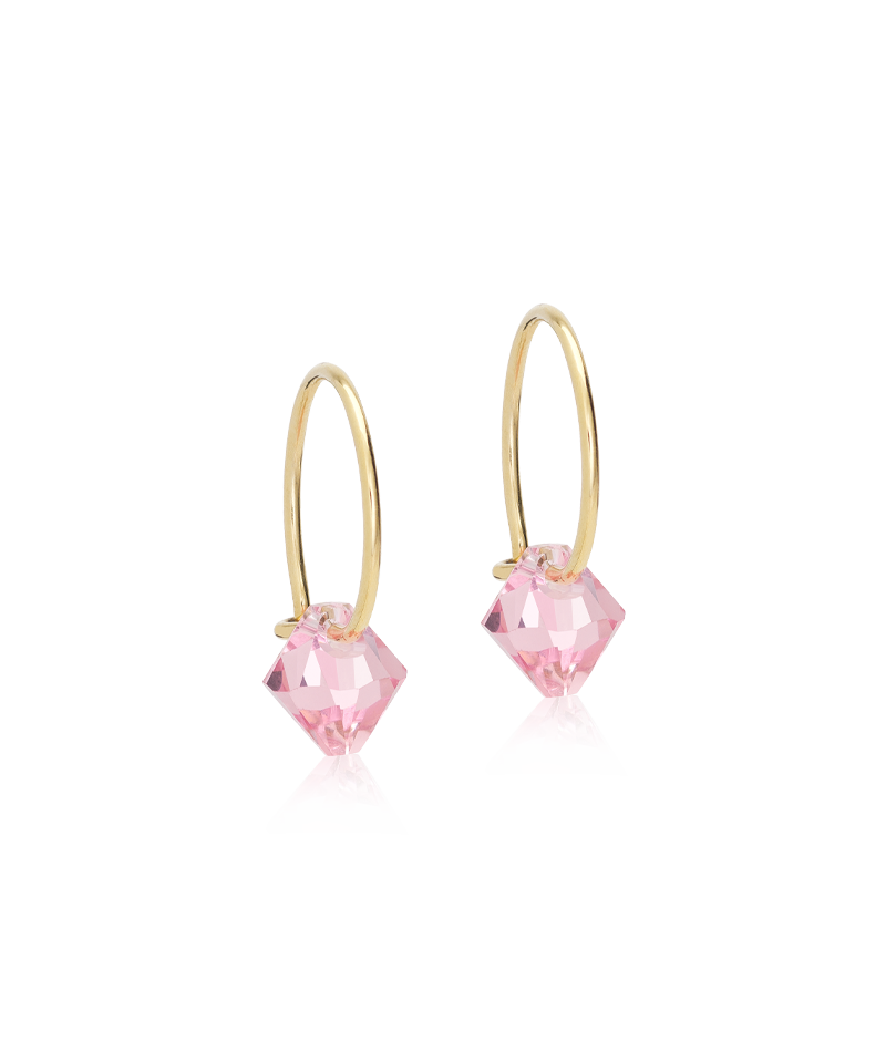 Nickel-Free Golden Titanium 12mm Bicone Pendant earrings