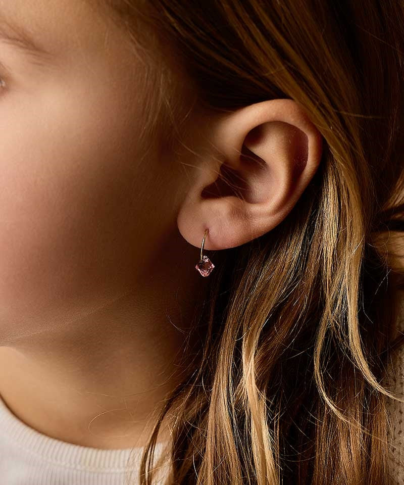 Golden Titanium Bicone Pendant 12mm Ear Rings