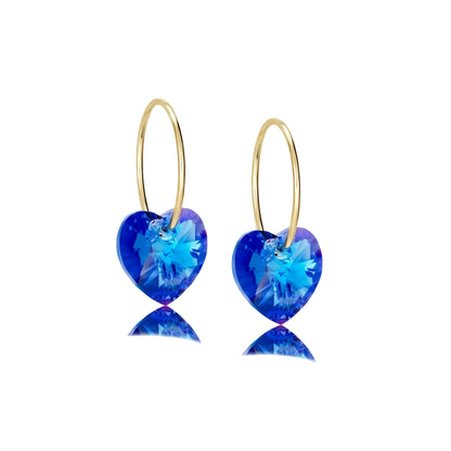 Golden Titanium Heart Pendant Earrings