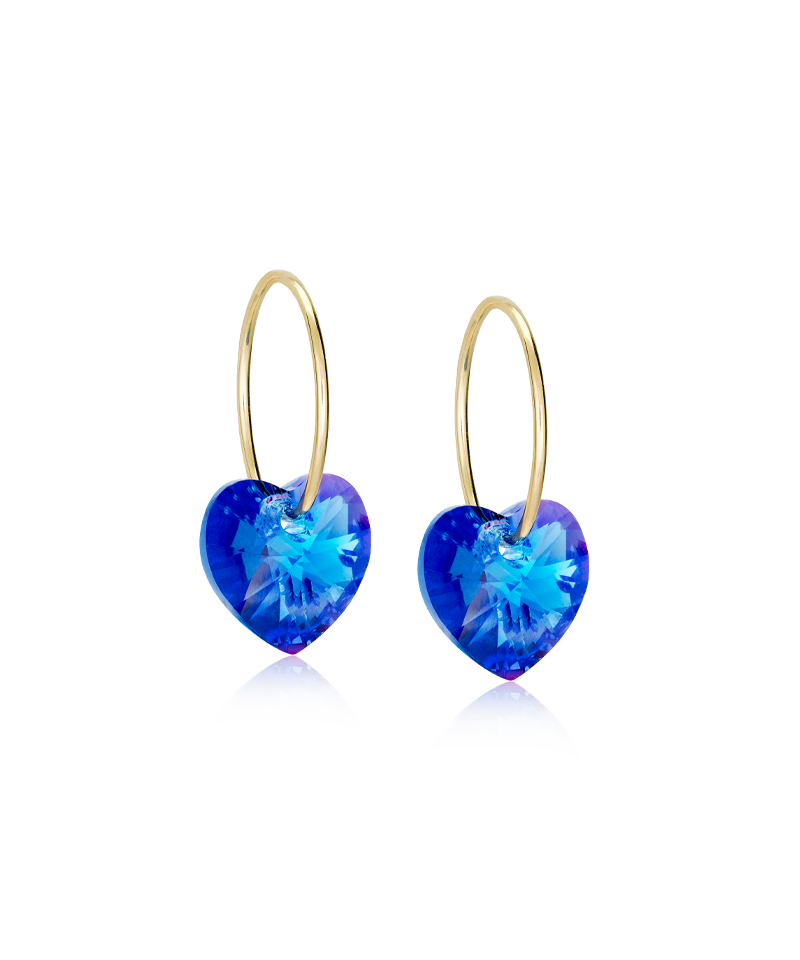 Golden Titanium Heart Pendant Earrings