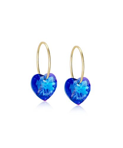 Golden Titanium Heart Pendant Earrings