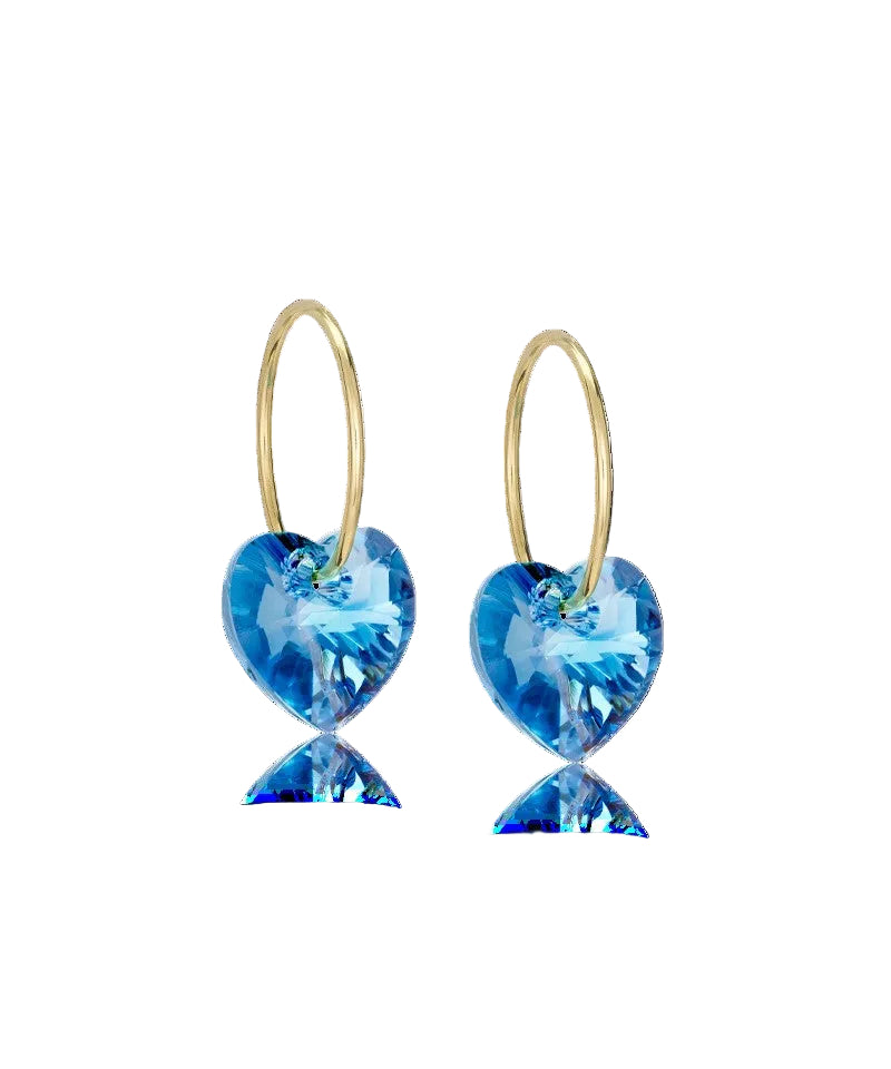 Golden Titanium Heart Pendant Earrings