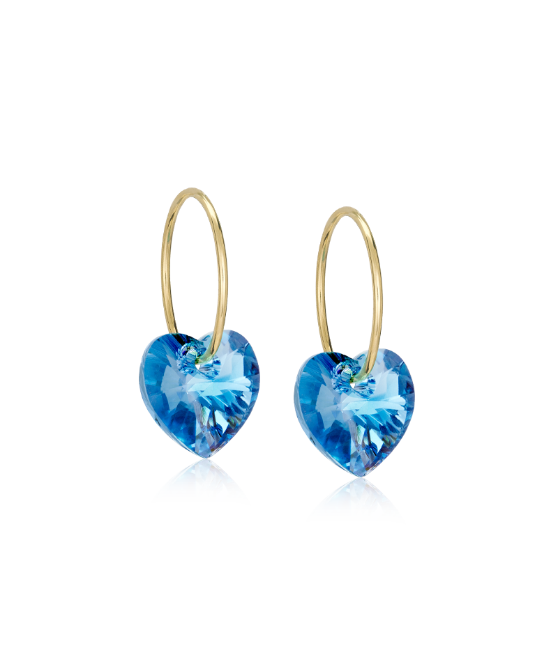 Golden Titanium Heart Pendant Earrings