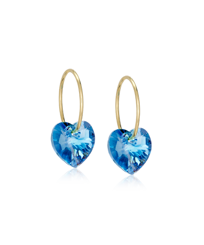 Golden Titanium Heart Pendant Earrings