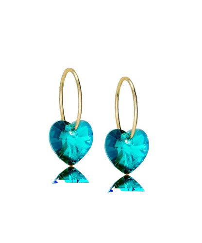 Golden Titanium Heart Pendant Earrings