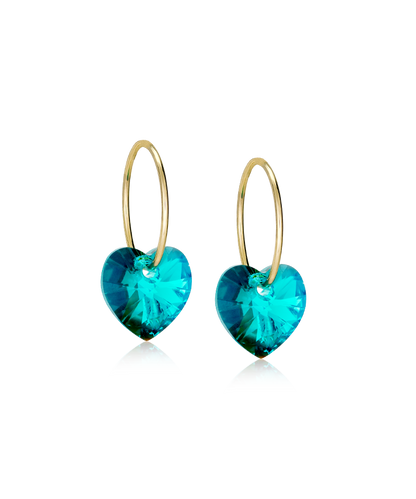 Golden Titanium Heart Pendant Earrings