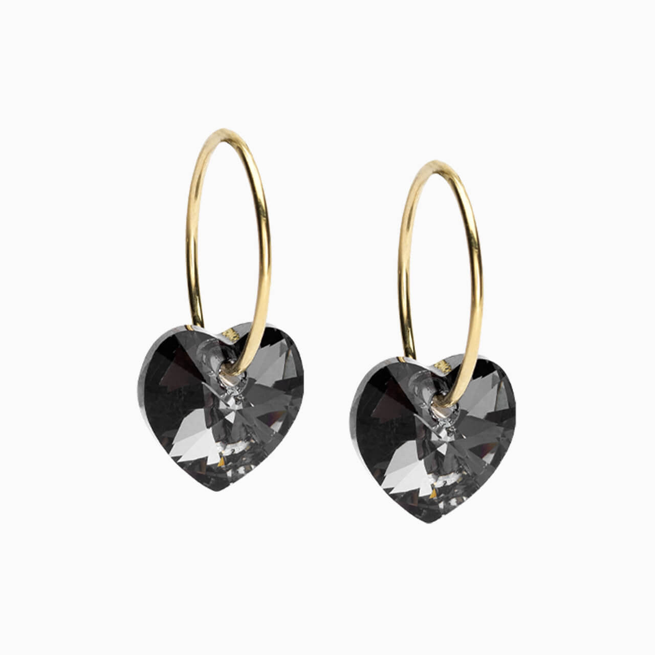 Golden Titanium Heart Pendant Earrings