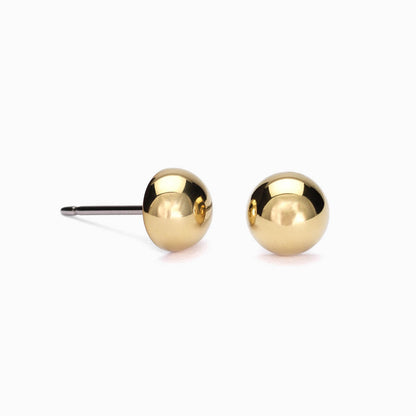 Hypoallergenic Golden Titanium 6mm Half Ball Earrings