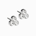 Silver Titanium 8mm Clover Crystal Earrings