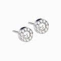 Silver Titanium 6mm Brilliance Halo Earrings