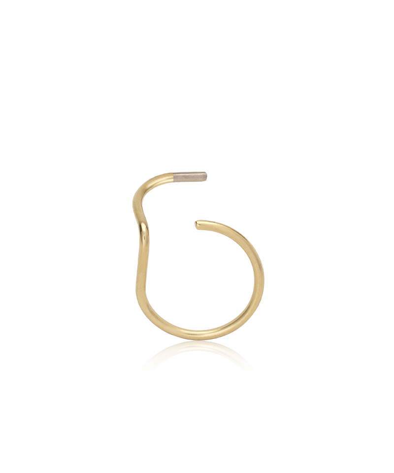 8mm Golden Titanium Nose Ring Right
