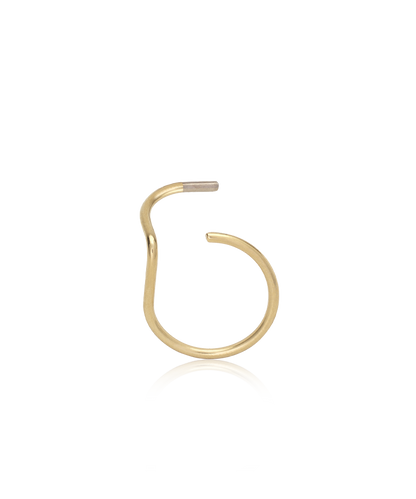 8mm Golden Titanium Nose Ring Right