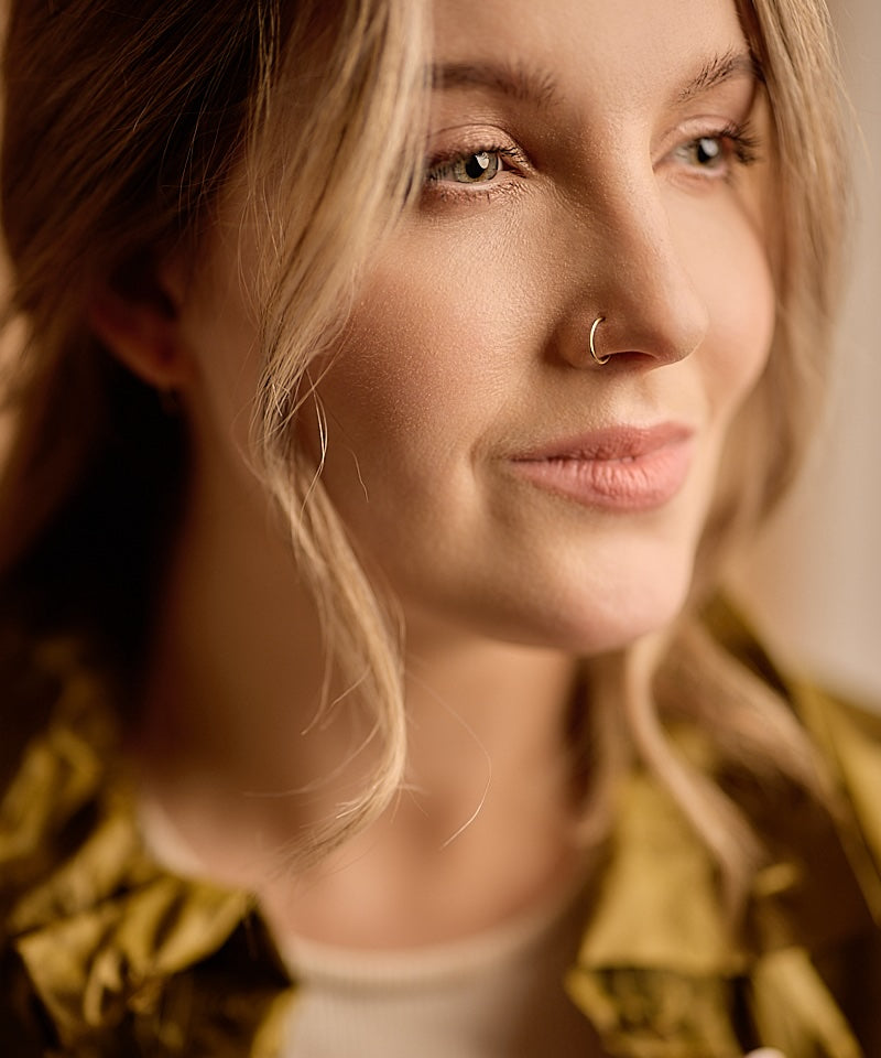 Golden Titanium Nose Ring, Right