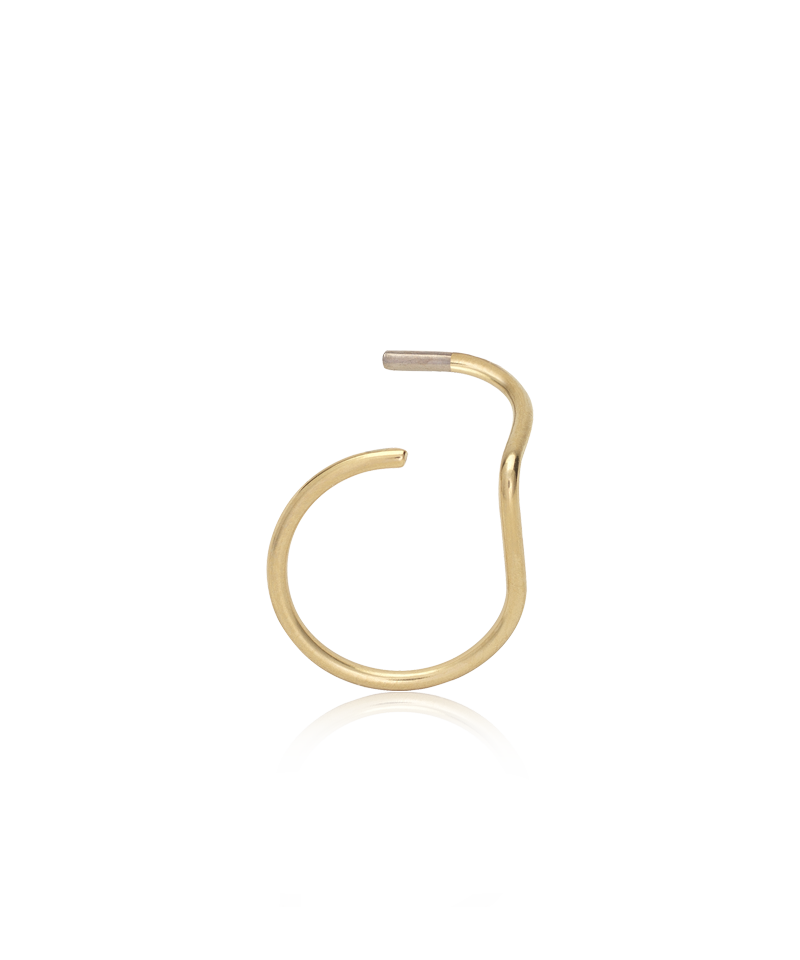 Golden Titanium Nose Ring, Left