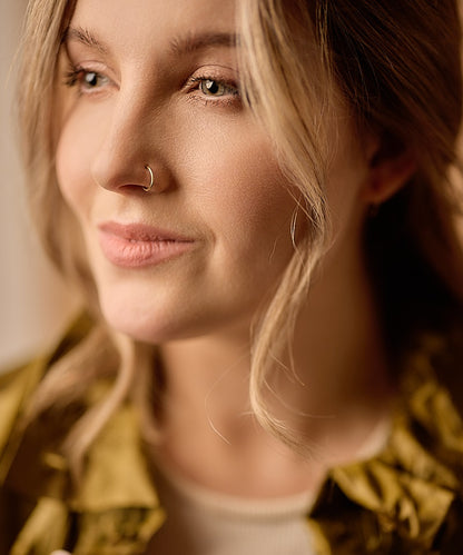 Golden Titanium Nose Ring, Left