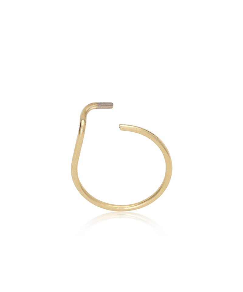 10mm Golden Titanium Nose Ring Right