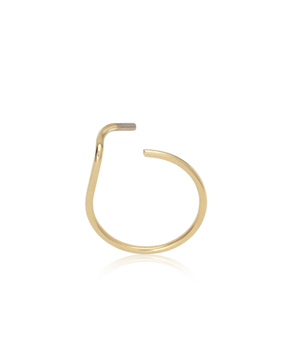 10mm Golden Titanium Nose Ring Right