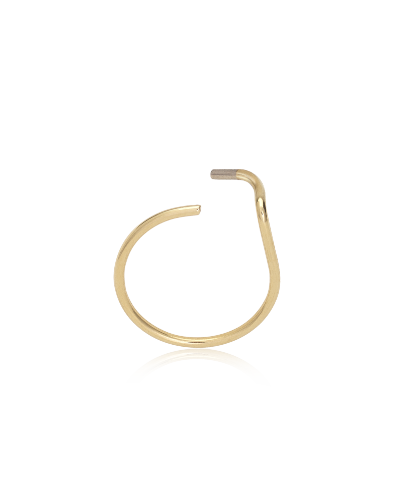 Golden Titanium Nose Ring, Left