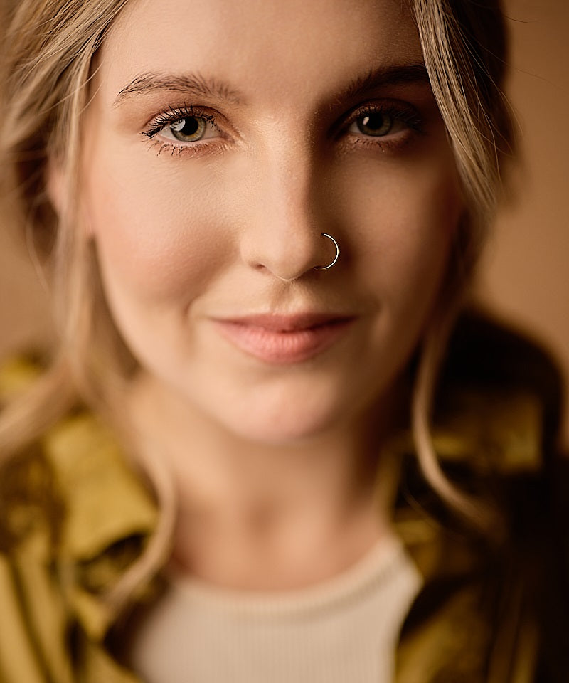 Golden Titanium Nose Ring, Left
