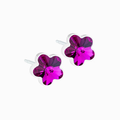 Medical Plastic 6mm Flower Earrings
