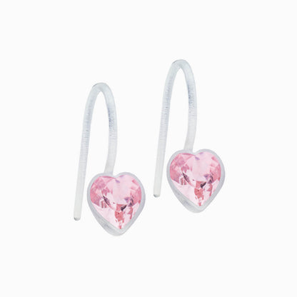 Medical Plastic Heart Pendant Earrings
