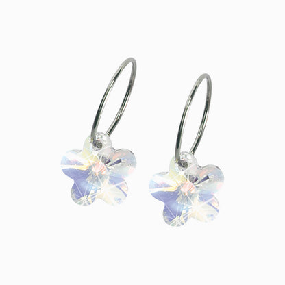 Sleeper with Flower Pendant Earrings