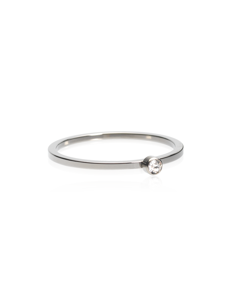 Bezel Tiny Crystal Ring