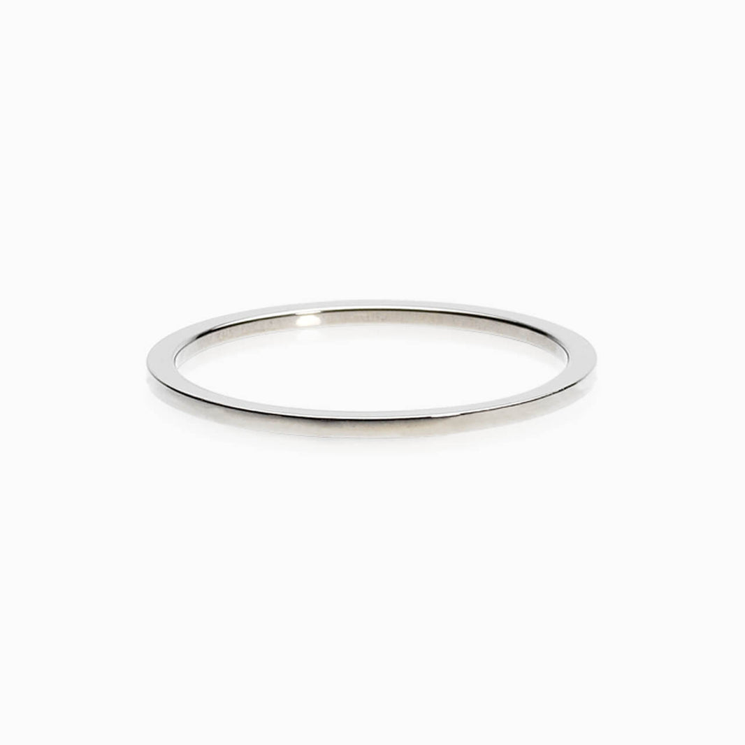 Cupped Tiny Ring in Natural Titanium ( silvery)
