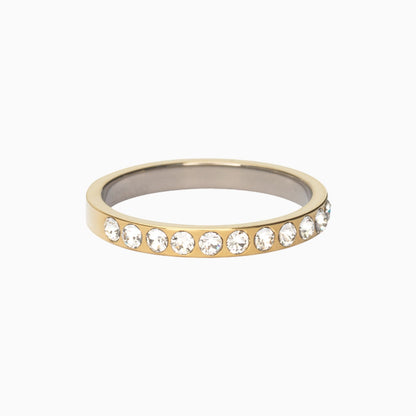 Golden Brilliance Curved Ring