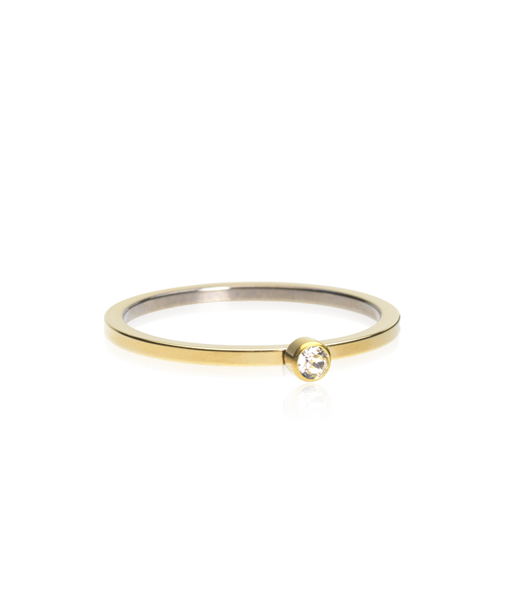 Bezel Tiny Crystal Ring