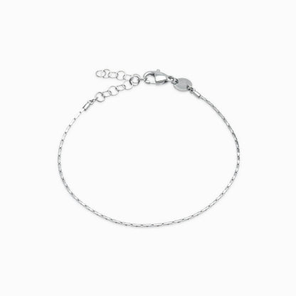 Flat Chain Bracelet for sensitive skin in silver color option