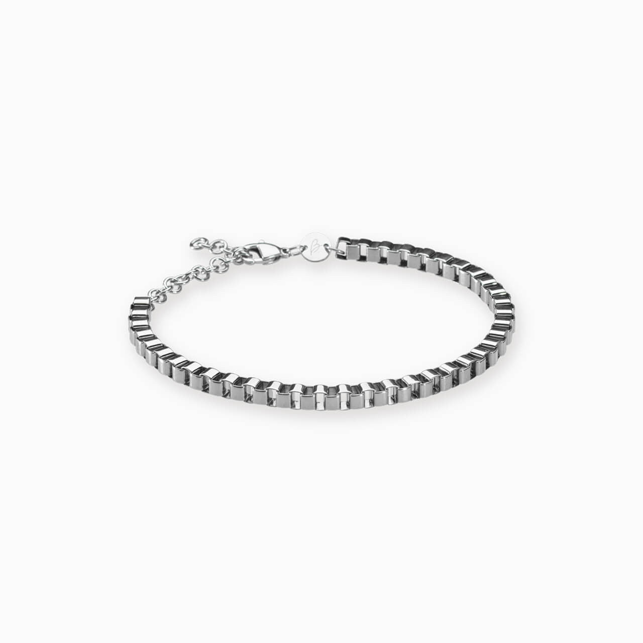 Silver Square Box Bracelet 18- 22cm