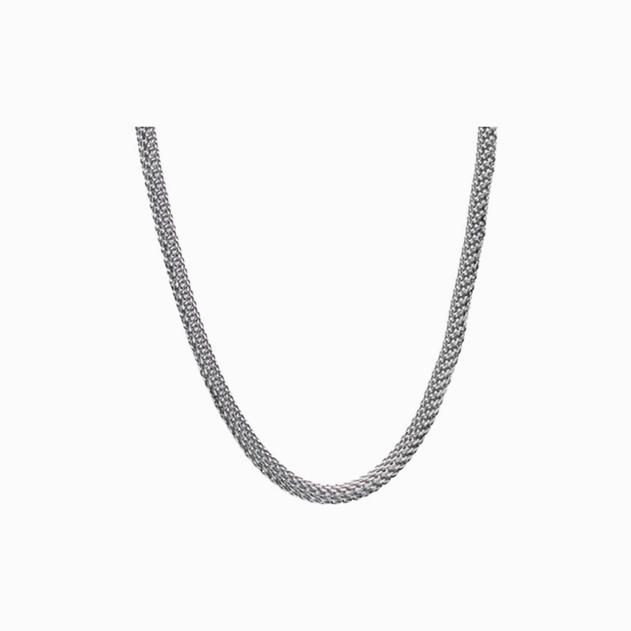 Hypoallergenic Round Mesh Necklace in Silver