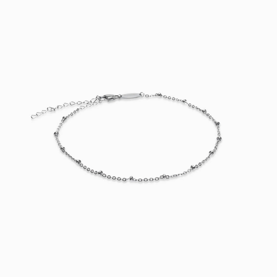 Hypoallergenic Ball anklet in silver