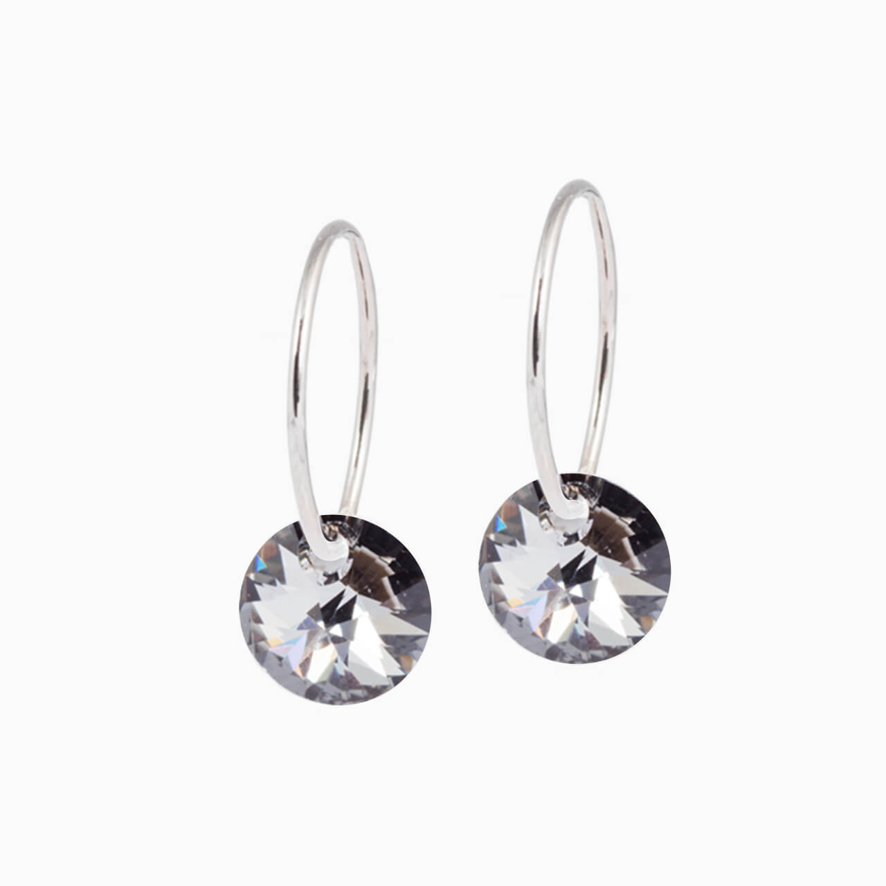 Round Crystal Pendant Earrings
