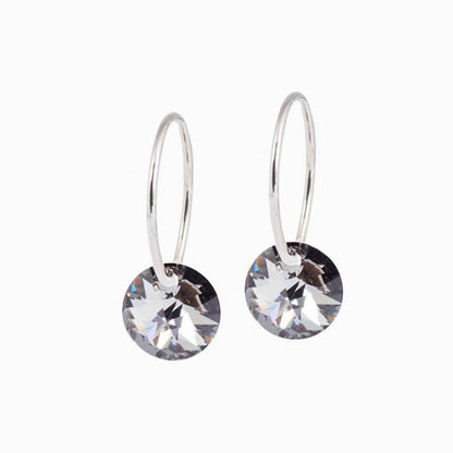 Round Crystal Pendant Earrings