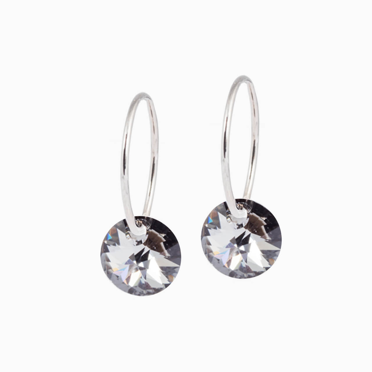 Round Crystal Pendant Earrings