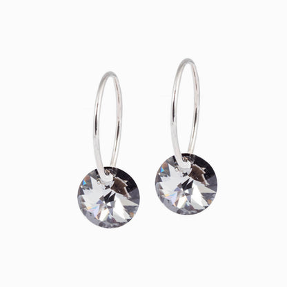Round Crystal pendant earrings