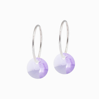 Round Crystal Pendant Earrings