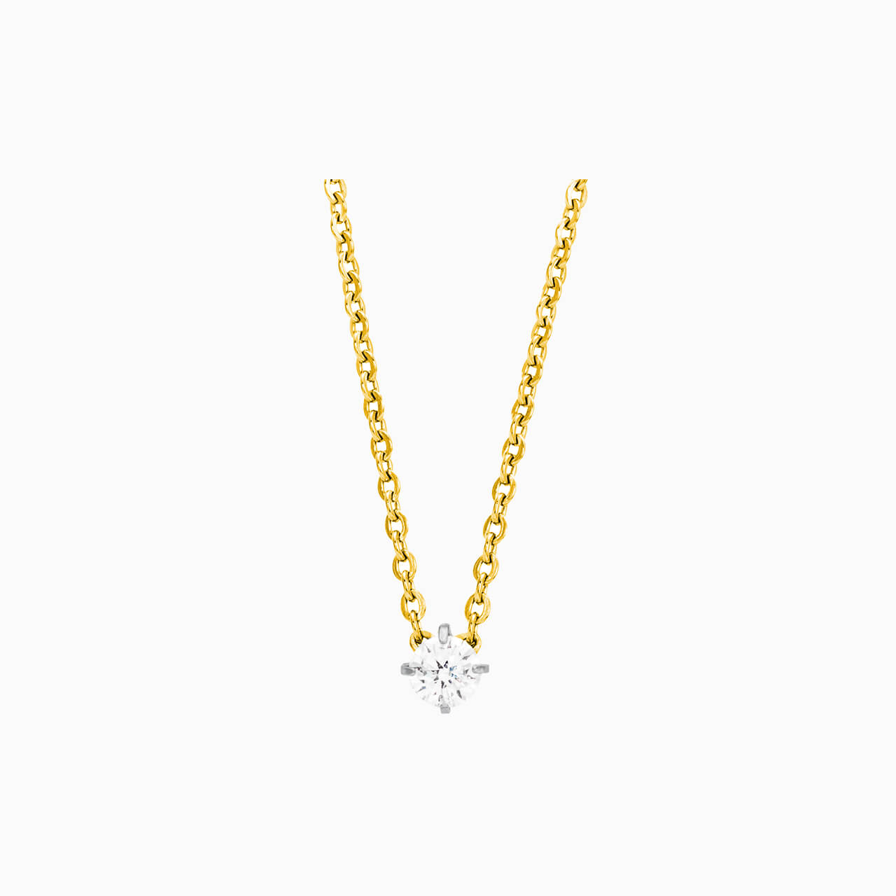 Prong Set 5mm CZ Necklace