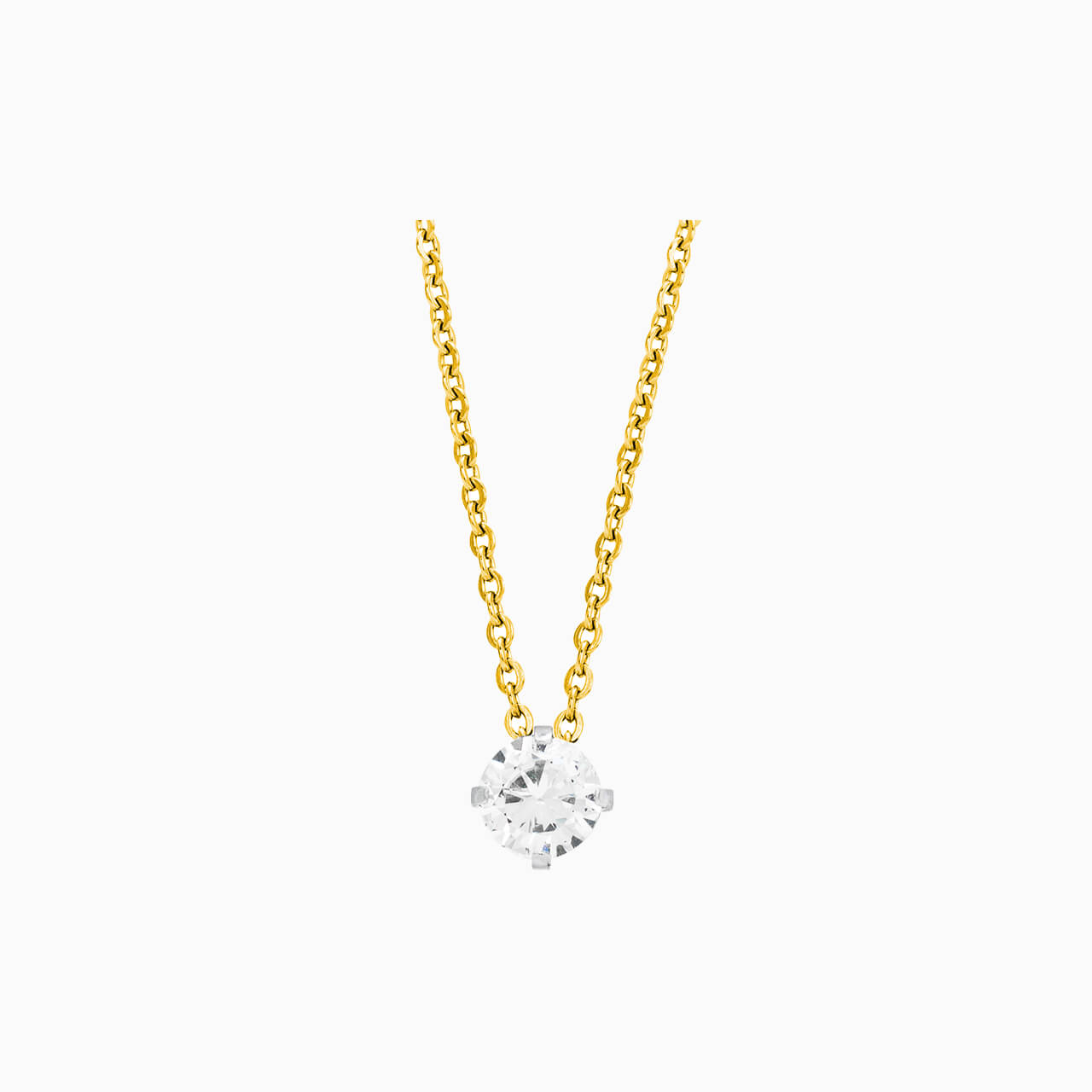 Prong Set 7mm CZ Necklace