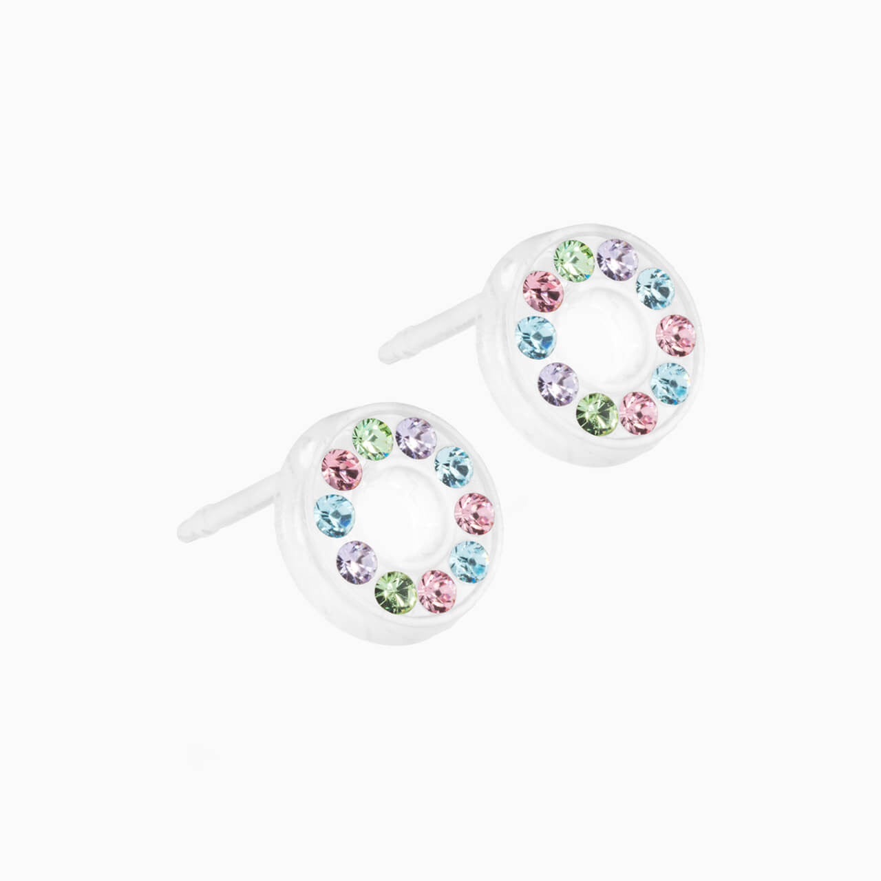 Medical Plastic 8mm Brilliance Puck Hollow Earrings