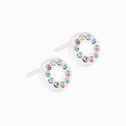 Medical Plastic 8mm Brilliance Puck Hollow Earrings