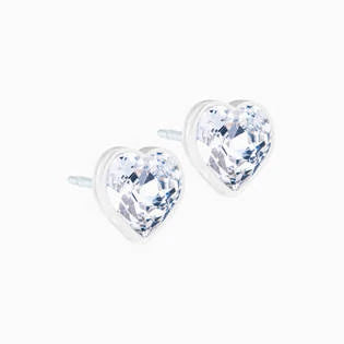 Medical Plastic 6mm Heart Earrings