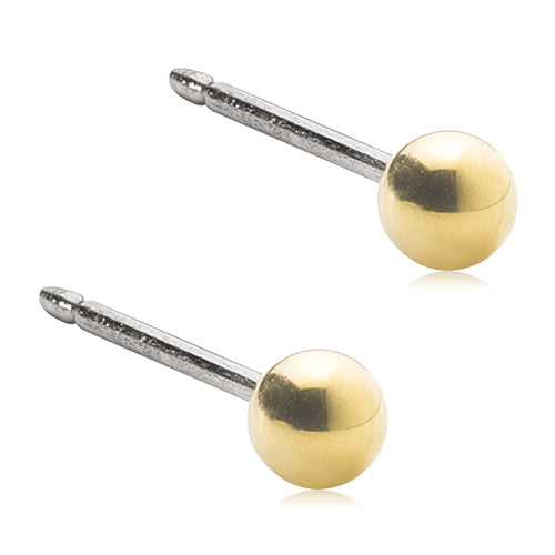 Golden Titanium Ball Earrings